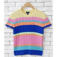 ราคา POLO RALPH LAUREN GIRLS STRIPED COTTON SHORT SLEEVE SWEATER (29981337825)