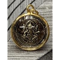 ราคา จี้เหรียญ (สีดำเหลือบทอง) พระพิฆเนศวร พระพิฆเนศ องค์พระพิฆเณศ พระวิฆเณศวร พระพิฆเณศ ด้านหน้าพระพิฆเณศ ด้านหลังเศียรพ่อแก (1979252095)