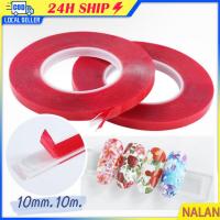 ราคา ร้านอยู่กทม. เทปกาวแดงติดเล็บปลอม กาว2หน้า เนื้อใส ขนาด10M 3M สำหรับติดโชว์เล็บ หลายขนาด (24987880178)