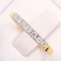 ราคา Lucky Gems แหวนทองแท้ 9k (37.5%) เพชร CZ แหวนแถวหนามเตย 9kcz102 (27016763202)