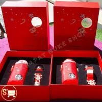 ราคา *พร้อมส่ง* ขวดน้ำพกพา Limited Starbuck ตีมคริสมาสต์ สีแดง มีสายห้อย แถม Snowball : พรีเมี่ยมสตาร์บัค (18843284463)
