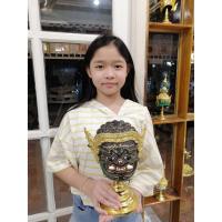 ราคา พระพิราพ พร้อมฐานปิดทอง เศียรครู ขนาดกว้าง 8 นิ้ว สูง 12 นิ้ว เรซิ่น ทองเค งานสวย เศียรเทพ หัวโขน ของที่ระลึก (5491461330)