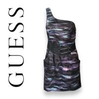 ราคา Guess DS69 เดรสสั้น ผู้หญิง ตัวลายดำม่วงฟ้า ผ้ามันลื่น ทรงรัดรูป (24082476620)