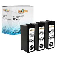 ราคา ภาพใหญ่: 3 PK 100 XL ตลับหมึกสีดำสำหรับเครื่องพิมพ์ Lexmark Impact S305 S300 S302 (25509019753)