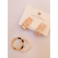 ราคา ต่างหูลายหินอ่อนพร้อมแหวนคู่ (22911256669)