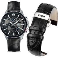 ราคา สายนาฬิกาหนังแท้ 14/16/17/18/19/20/22/24mm สร้อยข้อมือสําหรับ Casio EFR-303L EQB-501 EFS-S500 ผู้ชายผู้หญิงนาฬิกาโลโก้หัวเข็มขัดผีเสื้อ (25840494773)