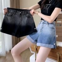 ราคา ♞Denim Shorts For Girls, Gradient Pants, High-elastic Hot Pants, Slimming, Loose, High-waisted, Rol (25922010294)
