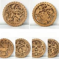 ราคา Dongyang แกะสลักไม้27ซม. การบูรลวดลายไม้แกะสลักนกกระเรียนปลาคาร์พมังกรและนกฟีนิกซ์สไตล์จีน (29816697166)