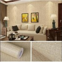 ราคา Wallpaper Decorate วอลเปเปอร์ติดผนัง สีพื้นเหลืองออก น้ำตาล คล้ายผ้า (2432769035)