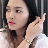 ราคา กำไล สร้อยข้อมือหินมงคล " หินรวมสี " ขนาด 6 มิล หินแท้ ปี่เซี้ยะตัวทองคู่ 18 K พร้อมส่ง!! (3929311730)