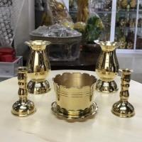 ราคา ✚✗ชุดหน้าพระ ทองเหลือง แจกัน เชิงเทียน กระถางธูป (13610142799)