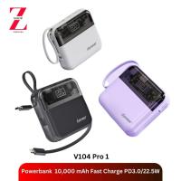 ราคา เพาเวอร์เเบงค์ d-power 2in1 รุ่น V104 Pro 10000mAh รองรับชาร์จเร็ว PD3.0/22.5W มีสายในตัว (26408080400)