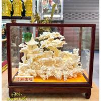 ราคา ม้าวิ่งแกะสลักจากเขาวัวพร้อมตู้ไม้ขนาดสูง10นิ้ว (28482121781)