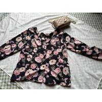 ราคา เสื้อเชิ้ตลายดอกสีดำผ้าชีฟอง (มือ1) (28804709509)