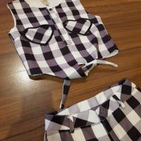 ราคา เสื้อครอป+กางเกงขายาว งานป้าย ใส่ครั้งเดียว (1717083117)