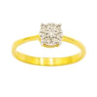 ราคา Happy Jewelry แหวนเพชรกระจุก เพชรแท้ทองแท้ 9K 37.5% ME555 (6837143278)