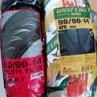 ราคา ยางนอกหน้าหลังจุ๊บเลส 80/90-14 และ 90/90-14 คู่หน้าหลัง (2292905478)