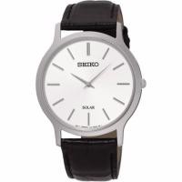 ราคา SEIKO นาฬิกาข้อมือผู้ชาย Quartz Silver tone Stainless steel Case Leather Strap SUP873P1 (578584200)