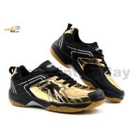 ราคา Limited Edition Apacs Cushion Power SP-605 รองเท้าแบดมินตันสีดํา Chrome Gold (19789084440)