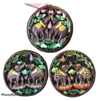 ราคา ไม้แกะสลัก ไม้สัก ติดผนัง 45cm. ไม้แกะสลักลายช้างดอกบัว (6485001820)