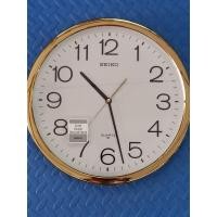 ราคา นาฬิกาแขวนผนังยี่ห้อ #SEIKO รุ่น #PAA020G,S, pink gold ขนาด กว้าง 14นิ้ว (2เข็มเดินเรียบ) เสียงเงียบไม่มีเสียงดัง (27485948339)