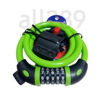 ราคา สายล๊อคจักรยาน Tonyon 5 รหัส เปลี่ยนรหัสได้ Bicycle Lock 5 Digit (23148643660)