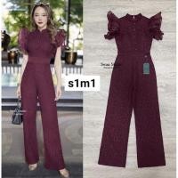 ราคา จั้มสูทขายาวสีแดงไวท์ จั้มสูทเรียบหรู งานป้าย Swan (21953327817)