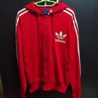 ราคา เสื้อฮู้ดผ้าวอร์ม Adidas แท้ สีแดงแถบขาว รุ่นoriginal ซิปเต็มตัว (26125440146)