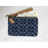 ราคา มือสอง ของแท้ Coach wristlet Denim คล้องมือ 1 ซิป (28057320333)