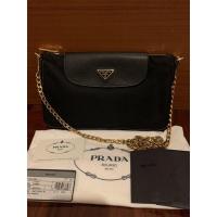 ราคา Used Prada tessuto nylon saffiano nero crossbody handbag (20716434577)