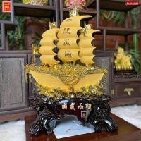 ราคา เรือสำเภา ทองขนสมบัติ เสริมการค้าให้มั่งคั่งและราบรื่น งานเรซิ่นพ่นทรายทอง ขนาดสูง 18 นิ้ว สวยมาก (ราคาพิเศษสุด) (9316001690)