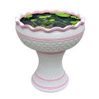 ราคา อ่างน้ำดินเผา 14นิ้ว พร้อมขาตั้ง อ่างดินเผาเลี้ยงปลา อ่างดินเผาปลูกบัว อ่างดินเผาเคลือบ (40904424904)