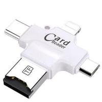 ราคา Card Reader โอนถ่ายข้อมูล 4in1 Support TF Card, Micro SD สำหรับ iPhone/iPad Lightning, Micro USB, Type-C & USB (9254837837)