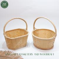 ราคา ตะกร้าหวายลายไทยสีขาวนวลใบใหญ่ งานสานละเอียดสวยงามแข็งแรงมาก มีบริการเก็บเงินปลายทาง[COD] (27313360001)