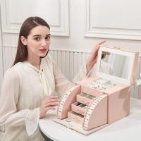 ราคา CASEGRACE กล่องเครื่องประดับขนาดใหญ่ ที่มีเครื่องประดับกระจกกล่องต่างหูต่าง ๆ แหวนสร้อยเพชรพลอยกล่องของขวัญจัด (6670381156)