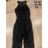 ราคา ชุดจั้มขายาวสีดำผ้าลูกไม้ (2946690184)