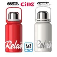 ราคา Cille 0.9L/1.2L แบบพกพา 316 กระติกน้ําสูญญากาศสแตนเลส Thermos ขวดน้ํากลางแจ้ง (26386999235)