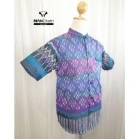 ราคา เสื้อผ้าไทย ฝ้ายหมี่คราม สไลด์สีม่วง-น้ำเงิน ทอลาย (11747919041)