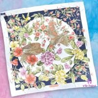 ราคา ผ้าพันคอผ้าไหม แบรนด์ Jim Thompson รุ่น Parrot Floral Silk Scarf (22844977805)