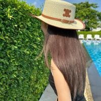 ราคา หมวกปานามา แต่งเข็มขัด หมวกสาน ปีกกว้าง ใส่กันแดด สไตล์ เกาหลี สำหรับผู้หญิง รุ่นA777 สีครีม สีกากี สีขาว (26001020459)