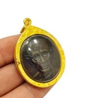 ราคา .เหรียญพญาไก่หลวงพ่อรวยเนื้อทองเหลืองเก่า เลี่ยมกรอบทองไมครอนเกรด A พญาไก่ งานกฐินปี 54 วัดตะโก (28027717533)