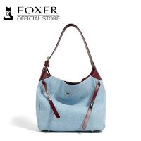 ราคา FOXER กระเป๋า ผ้าใบ สุภาพสตรี มีซิปด้านใน สายสะพายหนัง สีฟ้า ผ้ายีนส์ทนต่อการสึกหรอ (27812340089)