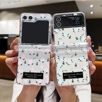ราคา SAMSUNG เคสโทรศัพท์สําหรับsamsung Galaxy Z Flip 6 5 4 3 F741B F731B F721B F711Bกรณีโปร่งใสดอกไม้พับปกแข็งสําหรับSamsung Z Flip3 Flip4 Flip5 Flip6 Funda (29727347838)
