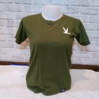 ราคา เสื้อยืด CC-OO สีเขียวขี้ม้า ไม่มีตำหนิ ไม่ใช่​ของแท้ Size: S (มือสอง)​ (5568068135)