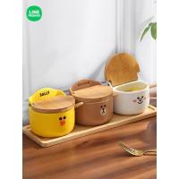 ราคา ¤❇❈LINE FRIENDS กล่องใส่การ์ตูนการ์ตูน Home Kitchen โถใส่เกลือเซรามิคชุดเครื่องปั่นเกลือขวดปรุงรสผสม (15198167249)