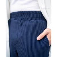 ราคา Khunkris.Styler - Pleated pants - Navy blue กางเกงพลีท สีกรม (14776525764)