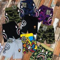 ราคา ❀⭐️(No.5) Bapekids ชุดเบรฟ เสื้อผ้าเด็กชาย กางเกงขาสั้น ชุดเซ็ท เกงลายทหาร Shark (Short Pant) (11816814122)