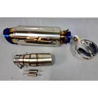 ราคา สลิปออน สแตนเลส สำหรับ Ninja 250-300/Z250-300 พร้อม ปลายท่อ SC สีไทเท เงาทั้งใบ ปลายโค้ง (21270247066)