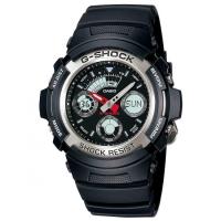 ราคา Casio g-shock นาฬิกาข้อมือผู้ชาย สีดำ สายเรซิ่น รุ่น AW-590-1ADR (261362392)