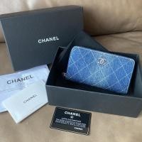 ราคา Chanel Limited Denim Zippy Medium Wallet SHW Holo27 (14947760667)